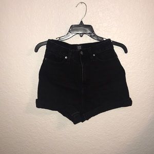 Black jean shorts